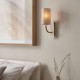 Ambience-114203 - Naomi - Vintage Brass & White Marble Wall Lamp with Linen Shade