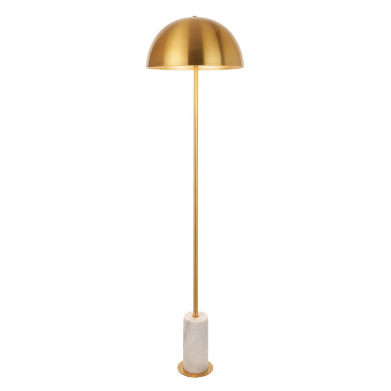 Ambience-114208 - Marble - Brushed Aged Brass & White Marble Floor Lamp