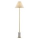 Ambience-114209 - Marble - Brushed Aged Brass & White Marble Floor Lamp with Natural Linen Shade