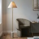 Ambience-114209 - Marble - Brushed Aged Brass & White Marble Floor Lamp with Natural Linen Shade