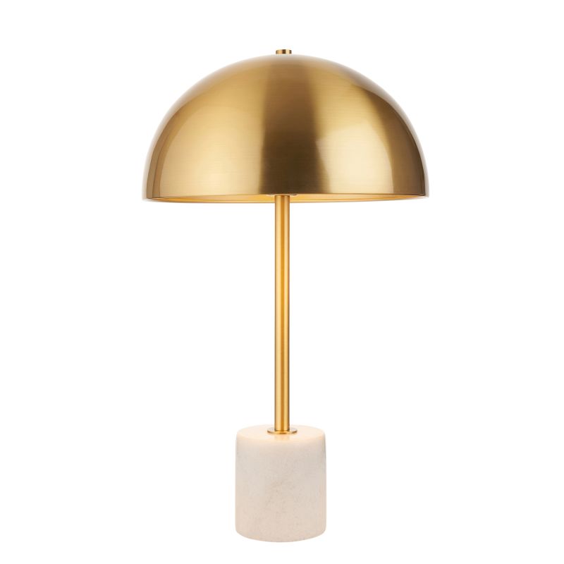 Ambience-114210 - Marble - Brushed Aged Brass & White Marble Table Lamp