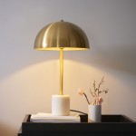 Marble - Brushed Aged Brass & White Marble Table Lamp Marble - Brushed Aged Brass & White Marble Table Lamp