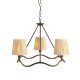 Endon-114212 - Wriggle - Black 3 Light Centre Fitting with Natural Raffia Tapered Shades