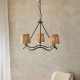 Endon-114212 - Wriggle - Black 3 Light Centre Fitting with Natural Raffia Tapered Shades