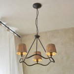 Wriggle - Black 3 Light Centre Fitting with Natural Raffia Tapered Shades Wriggle - Black 3 Light Centre Fitting with Natural Raffia Tapered Shades