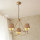 Endon-114213 - Wriggle - Brushed Aged Brass 3 Light Centre Fitting with Natural Raffia Tapered Shades