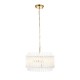 - Louise - Brushed Aged Brass 3 Light Pendant with Clear Ribbed Glass Rods Ambience-114214 - Louise - Brushed Aged Brass 3 Light Pendant with Clear Ribbed Glass Rods