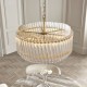 Ceiling Lights - Louise - Brushed Aged Brass 5 Light Pendant with Clear Ribbed Glass Rods Ambience-114215 - Louise - Brushed Aged Brass 5 Light Pendant with Clear Ribbed Glass Rods