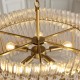 Ceiling Lights - Louise - Brushed Aged Brass 5 Light Pendant with Clear Ribbed Glass Rods Ambience-114215 - Louise - Brushed Aged Brass 5 Light Pendant with Clear Ribbed Glass Rods