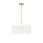 Louise - Brushed Aged Brass 5 Light Pendant with Clear Ribbed Glass Rods Louise - Brushed Aged Brass 5 Light Pendant with Clear Ribbed Glass Rods