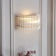 - Louise - Brushed Aged Brass 2 Light Wall Lamp with Clear Ribbed Glass Rods Ambience-114217 - Louise - Brushed Aged Brass 2 Light Wall Lamp with Clear Ribbed Glass Rods