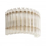 Louise - Brushed Aged Brass 2 Light Wall Lamp with Clear Ribbed Glass Rods Louise - Brushed Aged Brass 2 Light Wall Lamp with Clear Ribbed Glass Rods