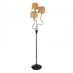 Wriggle - Black 3 Light Floor Lamp with Natural Raffia Tapered Shades Wriggle - Black 3 Light Floor Lamp with Natural Raffia Tapered Shades