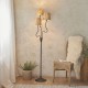 Endon-114221 - Wriggle - Black 3 Light Floor Lamp with Natural Raffia Tapered Shades