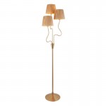 Wriggle - Brushed Aged Brass 3 Light Floor Lamp with Natural Raffia Tapered Shades Wriggle - Brushed Aged Brass 3 Light Floor Lamp with Natural Raffia Tapered Shades