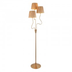 Wriggle - Brushed Aged Brass 3 Light Floor Lamp with Natural Raffia Tapered Shades Wriggle - Brushed Aged Brass 3 Light Floor Lamp with Natural Raffia Tapered Shades