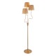 Endon-114222 - Wriggle - Brushed Aged Brass 3 Light Floor Lamp with Natural Raffia Tapered Shades