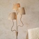 Endon-114222 - Wriggle - Brushed Aged Brass 3 Light Floor Lamp with Natural Raffia Tapered Shades