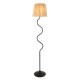 Endon-114223 - Wriggle - Black Floor Lamp with Natural Raffia Tapered Shade