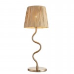 Wriggle - Brushed Aged Brass Table Lamp with Natural Raffia Tapered Shade Wriggle - Brushed Aged Brass Table Lamp with Natural Raffia Tapered Shade