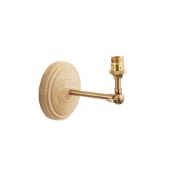 Wood - Base Only - Aged Brass & Wooden Wall Lamp Wood - Base Only - Aged Brass & Wooden Wall Lamp