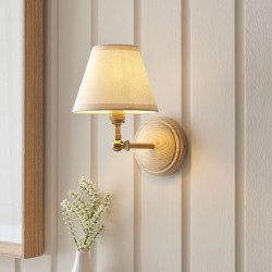Wood - Base Only - Aged Brass & Wooden Wall Lamp Wood - Base Only - Aged Brass & Wooden Wall Lamp
