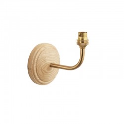 Wood - Base Only - Aged Brass & Wooden Wall Lamp Wood - Base Only - Aged Brass & Wooden Wall Lamp
