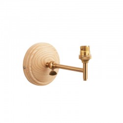 Wood - Base Only - Aged Brass & Wooden Wall Lamp Wood - Base Only - Aged Brass & Wooden Wall Lamp