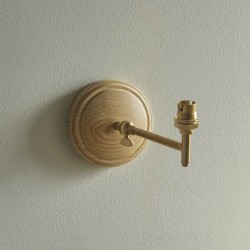 Wood - Base Only - Aged Brass & Wooden Wall Lamp Wood - Base Only - Aged Brass & Wooden Wall Lamp