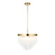 - Anistoria - Brushed Aged Brass 5 Light Pendant with Twisted Clear Rods Endon-115346 - Anistoria - Brushed Aged Brass 5 Light Pendant with Twisted Clear Rods