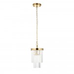 Conaston - Brushed Aged Brass Pendant with Crystal Conaston - Brushed Aged Brass Pendant with Crystal