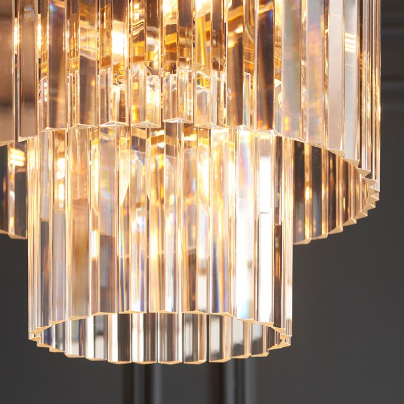 - Conaston - Brushed Aged Brass 4 Light Chandelier with Crystal Endon-115456 - Conaston - Brushed Aged Brass 4 Light Chandelier with Crystal