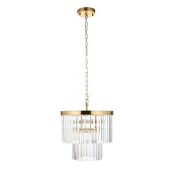 Conaston - Brushed Aged Brass 4 Light Chandelier with Crystal Conaston - Brushed Aged Brass 4 Light Chandelier with Crystal