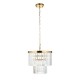 - Conaston - Brushed Aged Brass 4 Light Chandelier with Crystal Endon-115456 - Conaston - Brushed Aged Brass 4 Light Chandelier with Crystal