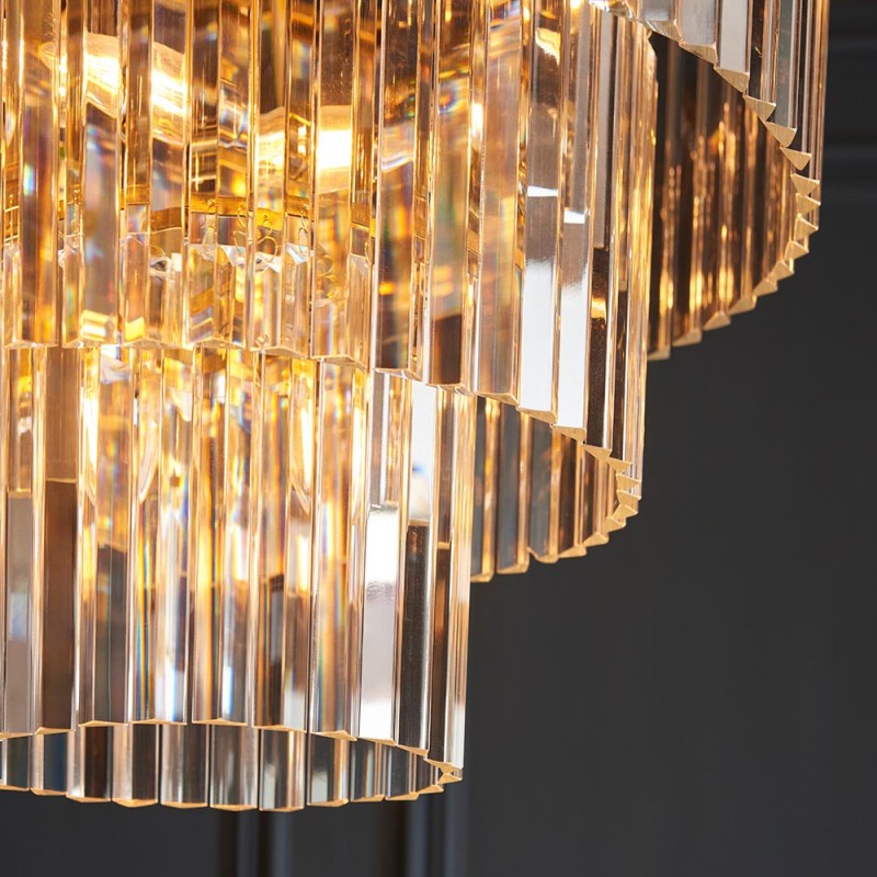 - Conaston - Brushed Aged Brass 7 Light Chandelier with Crystal Endon-115457 - Conaston - Brushed Aged Brass 7 Light Chandelier with Crystal