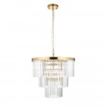 Conaston - Brushed Aged Brass 7 Light Chandelier with Crystal Conaston - Brushed Aged Brass 7 Light Chandelier with Crystal
