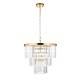 - Conaston - Brushed Aged Brass 7 Light Chandelier with Crystal Endon-115457 - Conaston - Brushed Aged Brass 7 Light Chandelier with Crystal