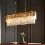 Conaston - Brushed Aged Brass 4 Light over Island Fitting with Crystal