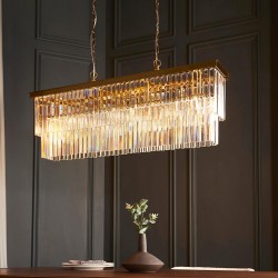 Conaston - Brushed Aged Brass 4 Light over Island Fitting with Crystal Conaston - Brushed Aged Brass 4 Light over Island Fitting with Crystal