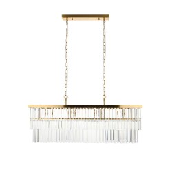 Conaston - Brushed Aged Brass 4 Light over Island Fitting with Crystal Conaston - Brushed Aged Brass 4 Light over Island Fitting with Crystal