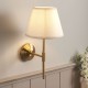Endon-116024 - Obelisk - Aged Brass Wall Lamp with Vintage White Shade
