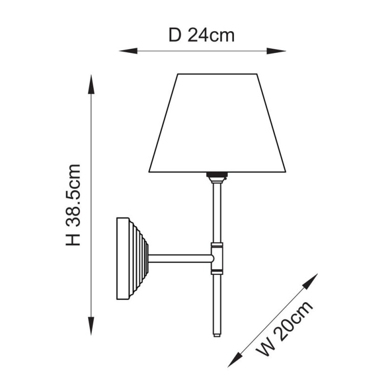 Endon-116024 - Obelisk - Aged Brass Wall Lamp with Vintage White Shade