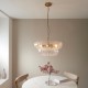 - Montrose - Brushed Aged Brass 6 Light Pendant with Decorative Glass Endon-116976 - Montrose - Brushed Aged Brass 6 Light Pendant with Decorative Glass