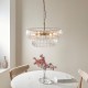 - Montrose - Brushed Aged Brass 6 Light Pendant with Decorative Glass Endon-116976 - Montrose - Brushed Aged Brass 6 Light Pendant with Decorative Glass
