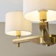 Endon-116993 - Heathcliff - Wooden & Aged Brass 3 Light Semi Flush with Natural Linen Shades