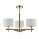 Endon-116993 - Heathcliff - Wooden & Aged Brass 3 Light Semi Flush with Natural Linen Shades