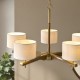 Endon-116994 - Heathcliff - Wooden & Aged Brass 5 Light Centre Fitting with Natural Linen Shades