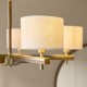 Endon-116994 - Heathcliff - Wooden & Aged Brass 5 Light Centre Fitting with Natural Linen Shades