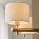 Endon-116994 - Heathcliff - Wooden & Aged Brass 5 Light Centre Fitting with Natural Linen Shades