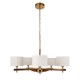 Endon-116994 - Heathcliff - Wooden & Aged Brass 5 Light Centre Fitting with Natural Linen Shades